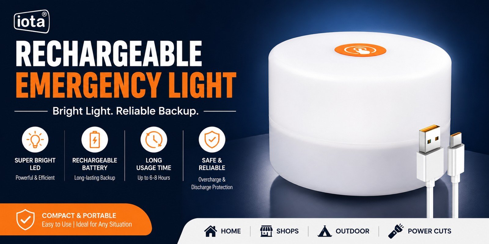 Best Rechargeable Light For Emergency Situation by iota international